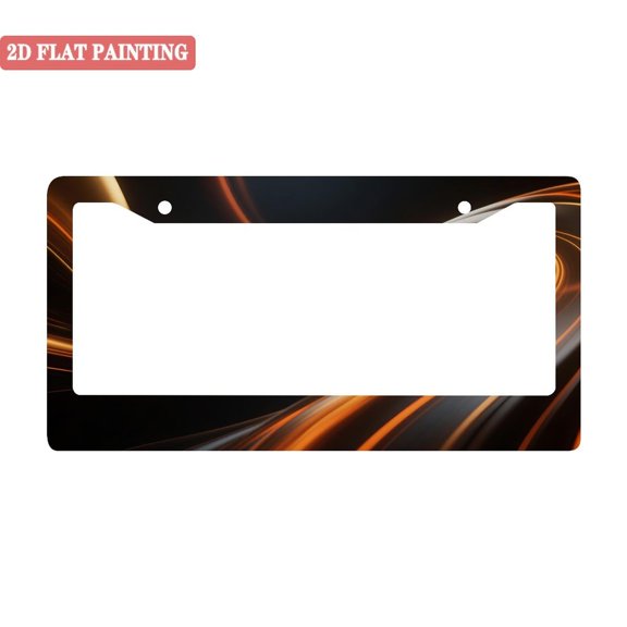 1Pack License Plate Frames with Sleek Black - Orange Gradient Pattern Design Includes Screws & Caps Full Accessories Included Size 6. 3x12. 2inch(16x31cm)