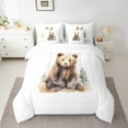 thumbnail image 2 of Erosebridal Cartoon Bear Bedding Sets Full Size,Cute Wild Animal Comforter Sets with Sheets,Plant Pine Tree Bed in a Bag Full Size For Teens,Lightweight Bedroom Decorative,7-Piece, 2 of 6