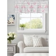 thumbnail image 6 of Curtain Valance for Windows, Tropical Pink Flamingo Seamless Kitchen Valances Rod Pocket Short Curtains, Watercolor Palm Leaf Grey Check Window Valance for Bedroom Bathroom Living room 56x16in, 6 of 9
