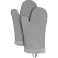 thumbnail image 1 of KitchenAid Ribbed Soft Silicone Oven Mitt Set, 7"x13", Milkshake 2 Count, 1 of 3