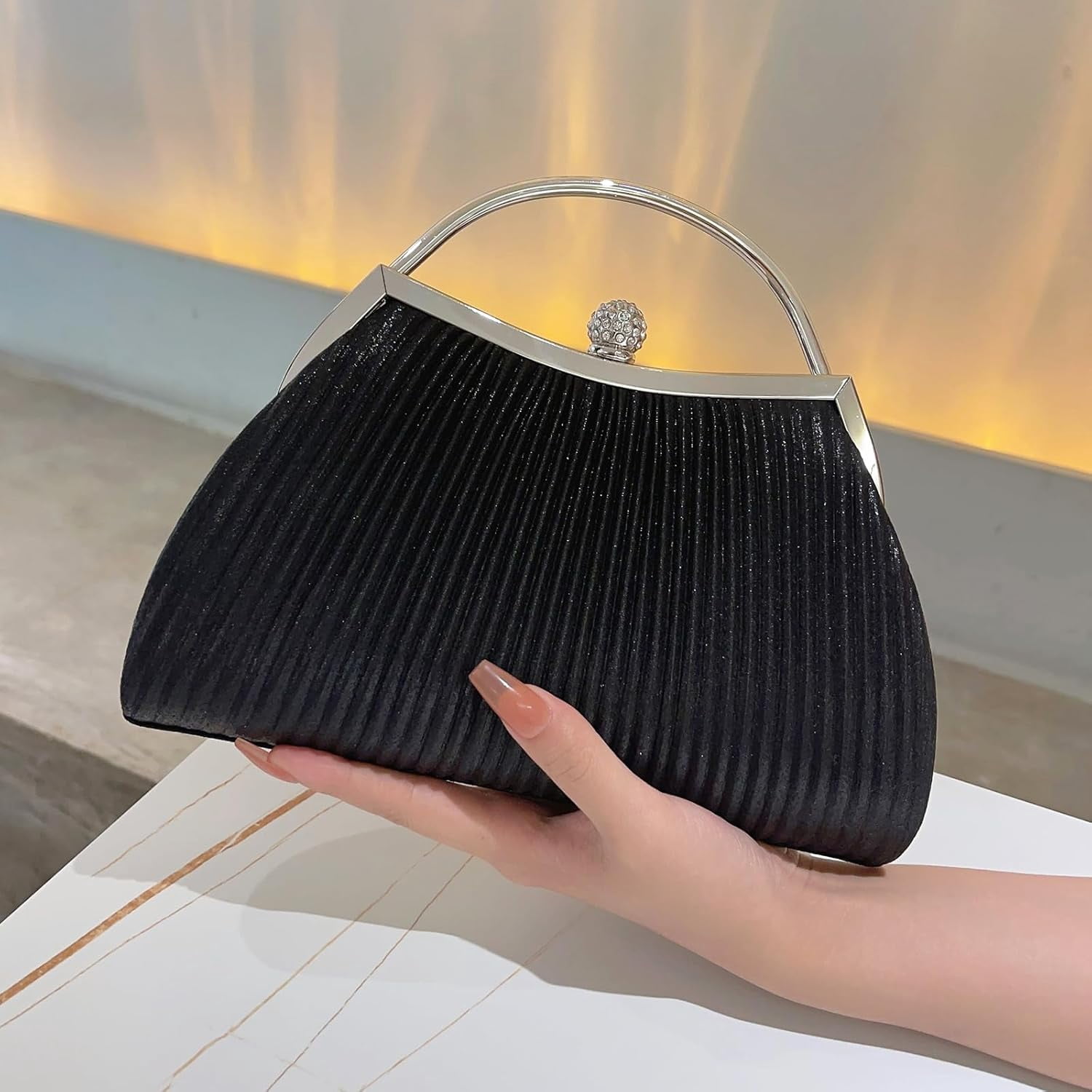 Clutch Purses for Women Evening Bags Party Clutches Handbag With Detachable Chain Strap for Cocktail Party Wedding