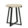 thumbnail image 3 of Abble 19in Indoor Round Manufactured Wood Bedroom Side Table Living Room Furniture Accent End Table, Oak, 3 of 5