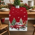 thumbnail image 2 of Christmas Dresser Scarf Farmhouse, Dining Table Decorations for Wedding/Parties, Red Truck Xmas Tree Winter Snowflakes Elk Table Runner 120 Inches Long for Kitchen Dining, 13 x 120 In, 2 of 9