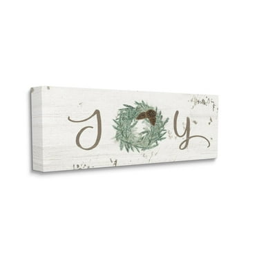 Stupell Indtries Country Inspired Joy Winter Wreath Design Designed by Grace Popp