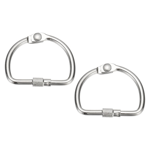 Uxcell Loose Leaf Binder Rings, 1.5 Inch 4 Pcs Metal Book Binding Rings D-Shaped with Nickel Plated for Index Cards, Silver