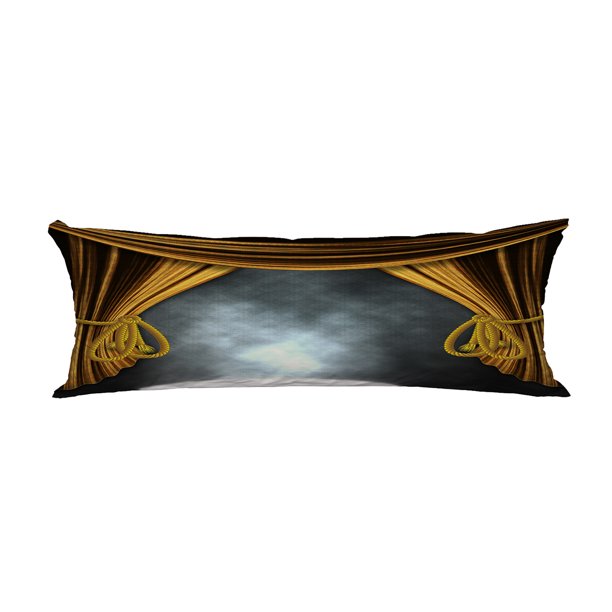 ABPHQTO Theater Stage Golden Curtains Three Spotlights Smoke Body Pillow Covers Pillow Case