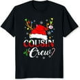 thumbnail image 2 of 100% Cotton Cousin Crew Christmas Shirt With Santa Hat And Reindeer Antlers Holiday Family Matching T-Shirt For Women Men Kids Xmas Party Wear, 2 of 5