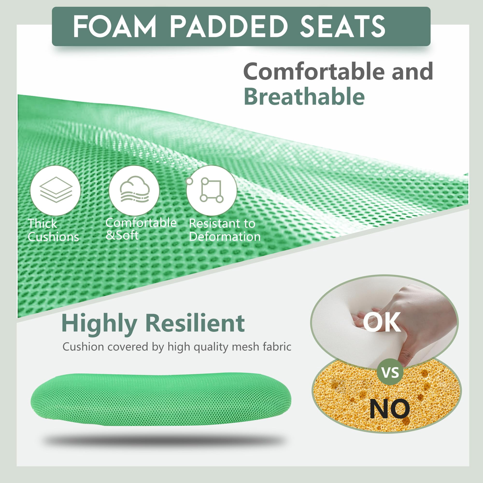 PayLessHere Home Office Chair - Ergonomic Mesh Desk Chair w/Lumbar Support, Green
