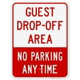 thumbnail image 1 of No Parking Any Time Guest Drop-Off Area Sign, 18x24 Reflective Aluminum EGP, 1 of 8