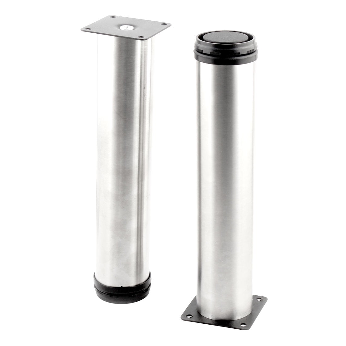 Metal Round Furniture Adjustable Leg Silver Tone 50 x 250mm