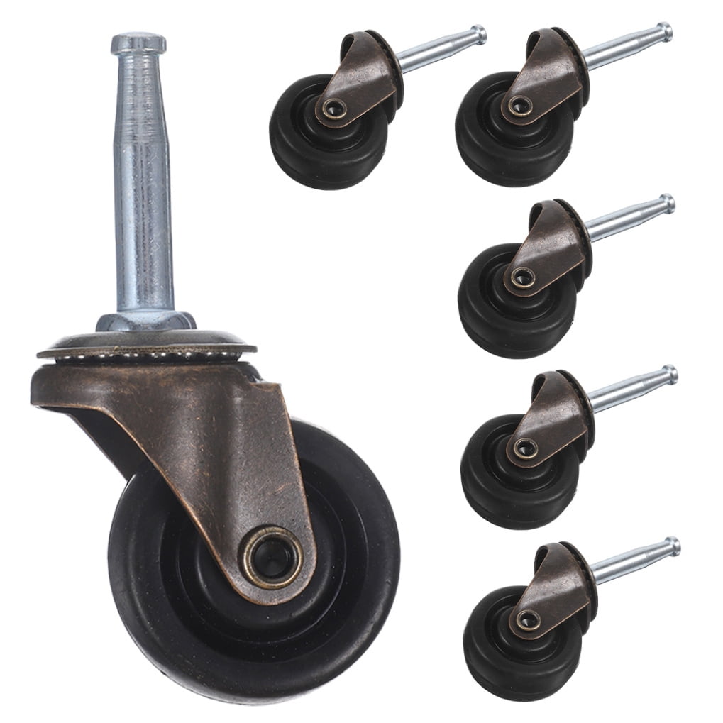 DEEPCRAFF 6Pcs Multi Color Rubber Caster Wheels for Furniture Office Chair Cabinet with Swivel Silent Operation