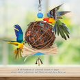thumbnail image 4 of Jouet à mâcher pour perroquet et oiseau, boule en rotin naturel avec bandes de papier pour petits oiseaux, 4 of 4