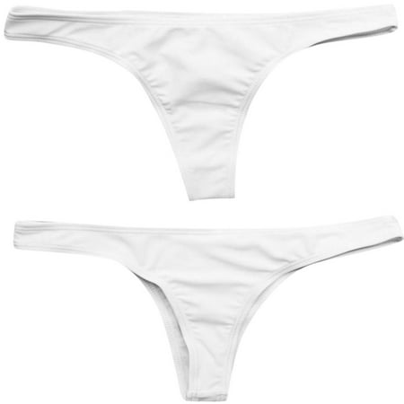 Zhden Bikini Bottoms for Women Sexy Thong Bikini Bottoms Cheeky Bikini Bottoms Brazilian Cut Low Rise High Leg Swimsuit BottomsWhite XL