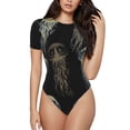 thumbnail image 1 of Kdxio Justaucorps à Manches Courtes Imprimé Méduse pour Femmes Col Rond Modal Doux Confortable Ajusté Aguichant Top-TTG, 1 of 7