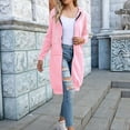thumbnail image 5 of Fimkaul Women's Winter Coats Long Sleeve Casual Tops Fashion Solid Cardigan Hooded Mid Length Jackets Coat Pink 5XL, 5 of 7