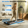 thumbnail image 4 of Treadmill with Handles, Small Treadmills Home, Portable Electric Treadmills for Home 300 lbs Capacity,Walking Pad Treadmill, 4 of 9