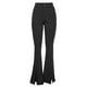 thumbnail image 4 of Pantalones acampanados largos con cintura elástica y cremallera con botones informales sólidos de verano a la moda para mujer Fridja alkflakhf34604, 4 of 8