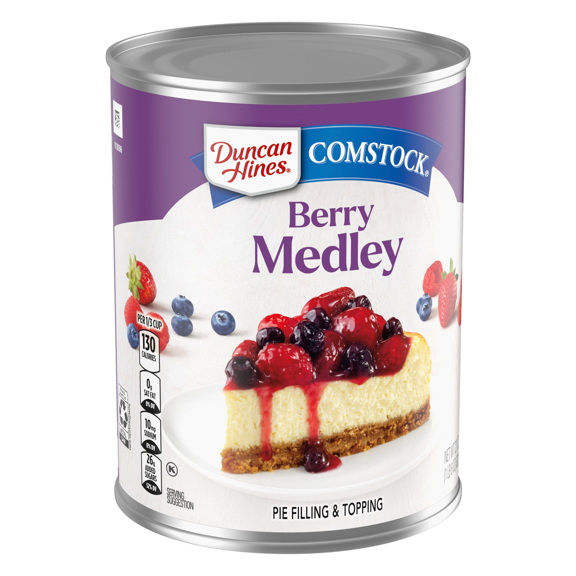 (2 pack) Duncan Hines Comstock, Berry Medley Pie Filling and Topping, 22 oz.