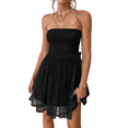 thumbnail image 1 of Women's Summer Cocktail Dress - Tube Ruched Ruffle Mini Dress, 1 of 1