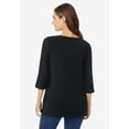 thumbnail image 2 of Woman Within Plus Size Perfect Three-Quarter Sleeve Boatneck Tee, 2 of 6