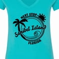 thumbnail image 4 of Inktastic Next Stop Sanibel Island, Florida Women's V-Neck T-Shirt, 4 of 5