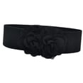thumbnail image 3 of Cinturón de cintura elástica cinturón de corsé grande cinturón de vestir gruesa cinturón de mujeres anchas Negro, 3 of 8