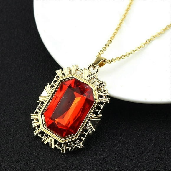 The Sandman Neckalce Cosplay King of Dreams Morpheus Red Ruby Pendant Vintage Jewelry Costume Accessories Prop Fans Gift
