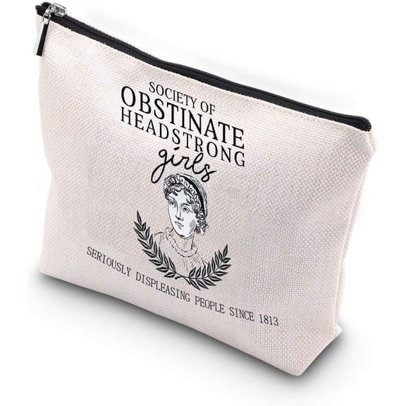 Society Of Obstinate Headstrong Girls Bookish Gift Feminist Gift Zipper Pouch Cosmetics Bag For Woman