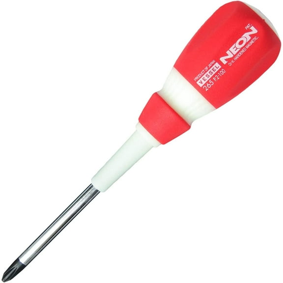 Vessel Tools 265P2100 Neon Screwdriver, Phillips #2 x 100mm