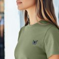 thumbnail image 5 of Dalix Butterfly Cropped Tee Lightweight High Waisted Short Sleeve Summer Shirt Womens in Artichoke L Large, 5 of 5
