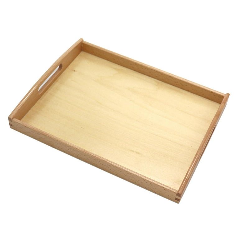 Wood Serving Tray,Light Display Montessori Sand Tray Toy, Durable Wood  Trays, Montessori Wooden Tray, for Painting Crafting Decor Training Medium