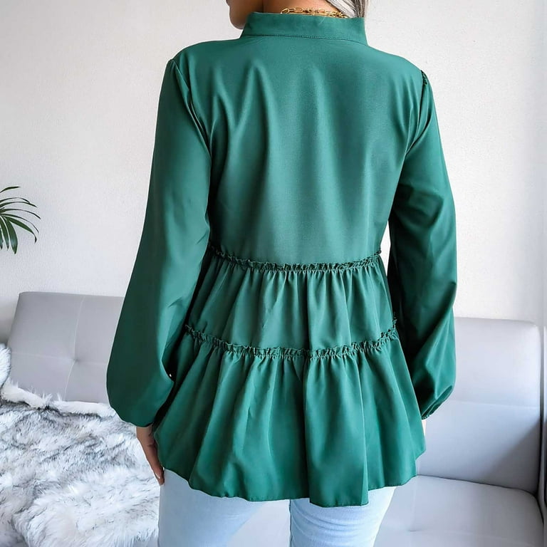 USSUMA Women Tops Dressy Casual Long Sleeve, Women Long