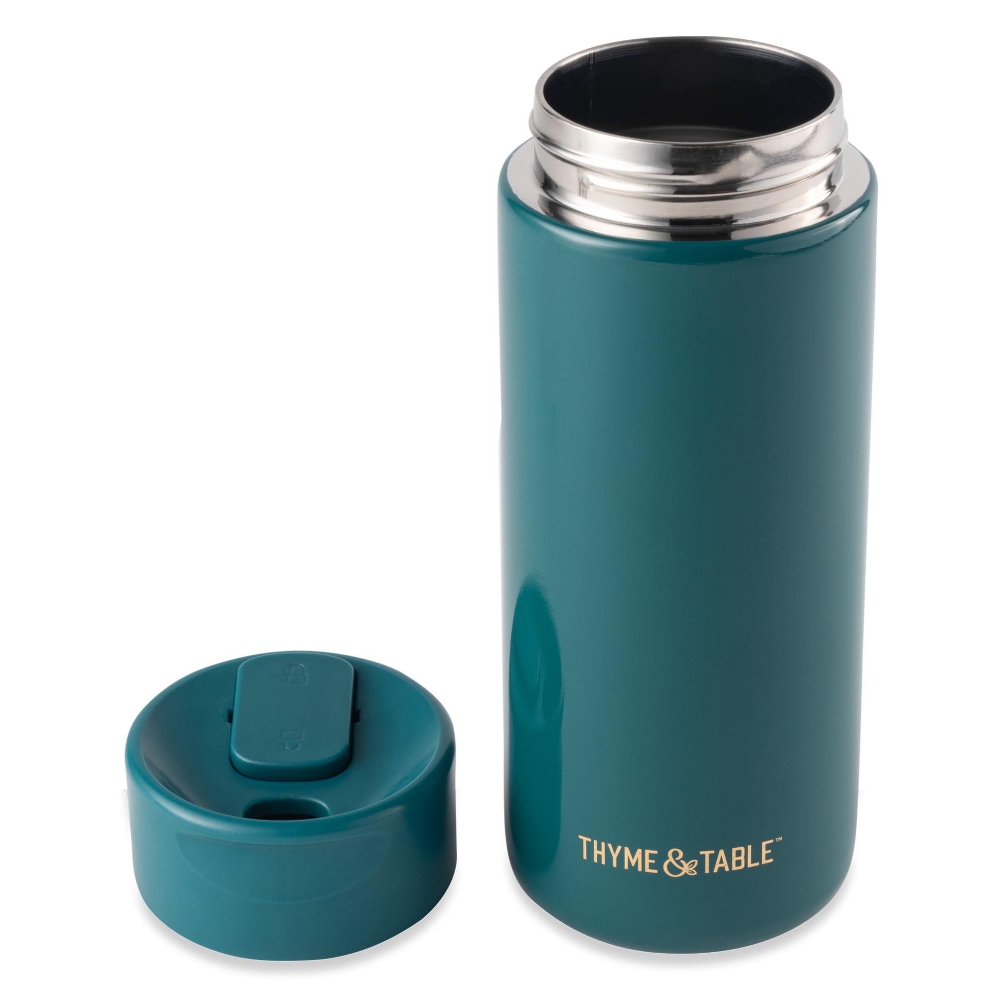 Thyme & Table Double Wall Insulated Stainless Steel Coffee Tumbler, 22oz Travel Mug, Teal