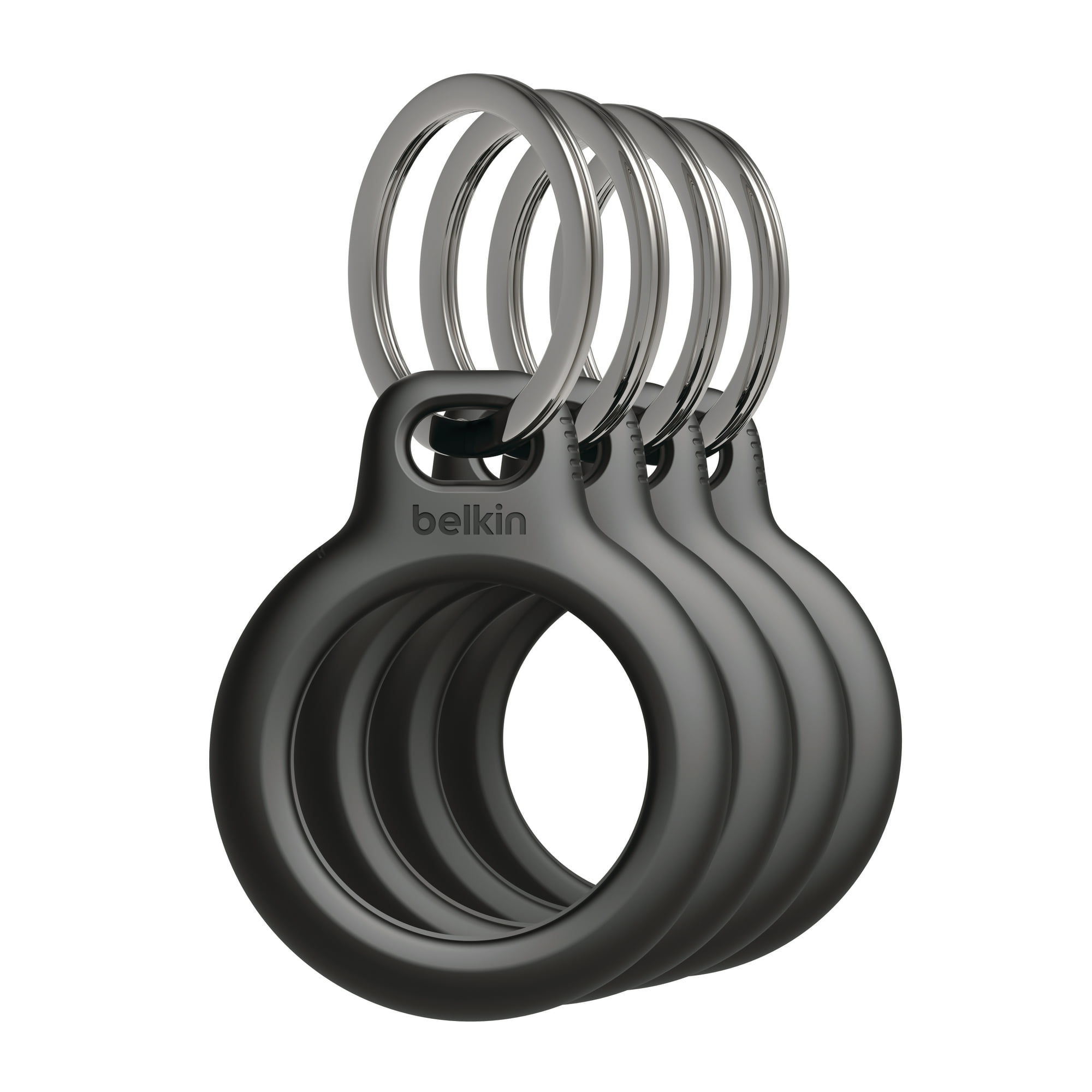 Belkin Apple AirTag Secure Holder with Key Ring Cases 4-Pack Black
