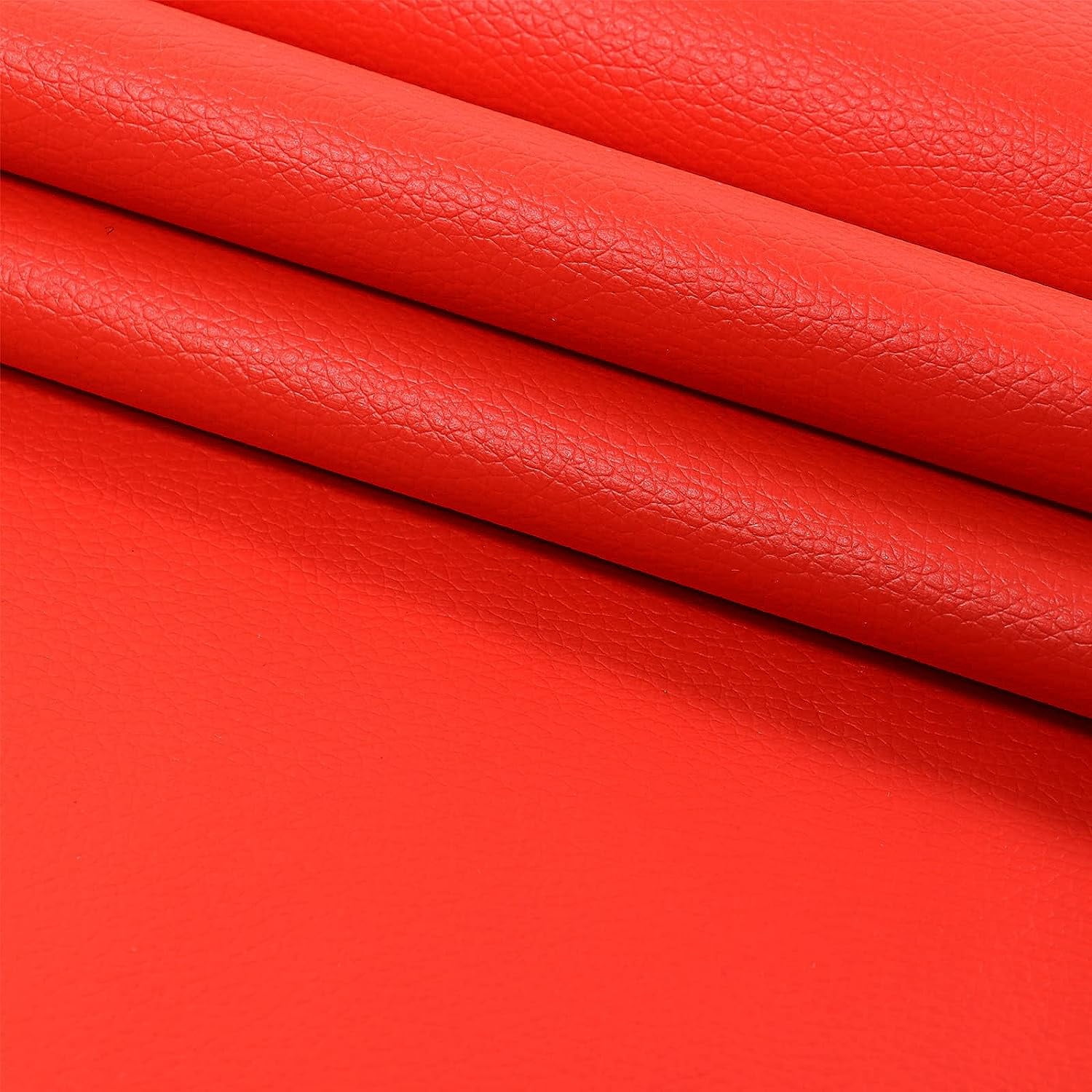 Vinyl Marine Synthetic Leather Fabric - 55"W Waterproof Vinyl Material 0.6mm Thick Soft Upholstery Leather Sheets for Car Headliner Furniture Sofa Boat Replacement Renovate - Red