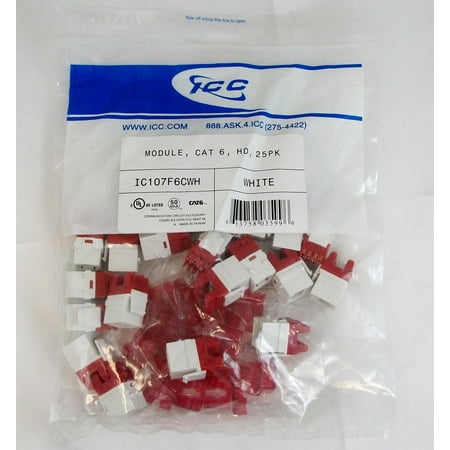 UPC 633758035996 product image for ICC ICC-IC107F6CWH Module Cat 6 HD 25Pk White | upcitemdb.com