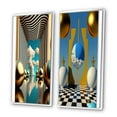 thumbnail image 3 of Designart "Infinity of Golden Spheres II" Modern Abstract Framed Wall Art Set Of 2 - Traditional Yellow Frame Gallery Set For Office Decor, 3 of 6