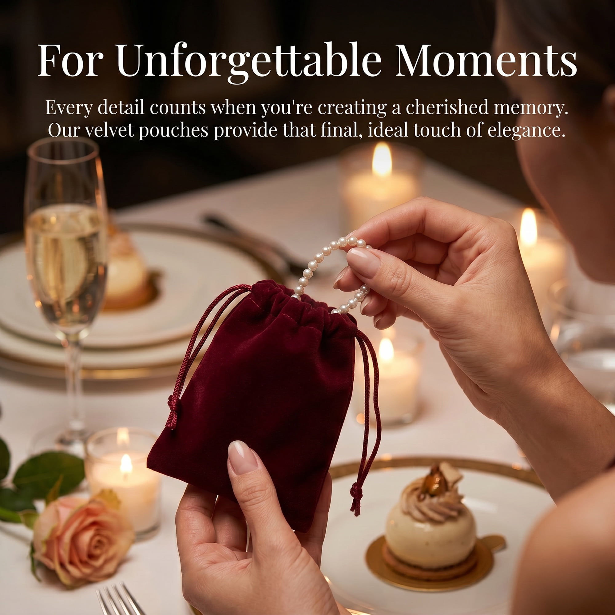 Unique Bargains Mini Gift Bags with Drawstring and Handles for Gifts Wine Red 3.5" x 4.7"