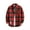 Red, variant on Mens Casual Button Down Shirts Plaid Printed Autumn Winter Long Sleeved Lapel Mans Clothing Overshirt Beachwear