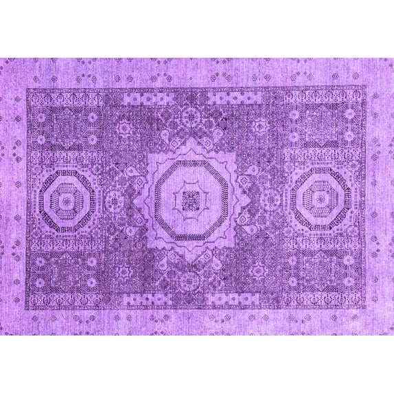 Ahgly Company Indoor Rectangle Abstract Purple Modern Area Rugs, 2' x 3'