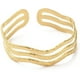 thumbnail image 1 of 1 Brazalete abierto ondulado de acero inoxidable 304 para mujer, con baño de oro de 18 quilates., 1 of 3