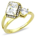 thumbnail image 1 of Women IP Gold Stainless Steel Ring with AAA Grade CZ in Clear - Size 5, 1 of 1