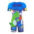 thumbnail image 3 of BULLPIANO Toddler Boy Swimsuit One Piece Zip Bathing Suit Short Sleeve Rash Guard Sunsuits with UPF50+ Sun Protection,Size 7-8 Years, 3 of 6
