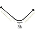 thumbnail image 3 of Misounda Shower Curtain Rod, Adjustable Telescoping 304 Stainless Steel Curved Shower Rod, No drilling Installation, L-Shaped 27.6"-39.4" x 35.5"-47.2" for Bathroom, Tub, Cloakroom- Black, 3 of 7