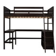 thumbnail image 6 of JERFIT Full Loft Bed with Shelves, Desk, Espresso, 6 of 10
