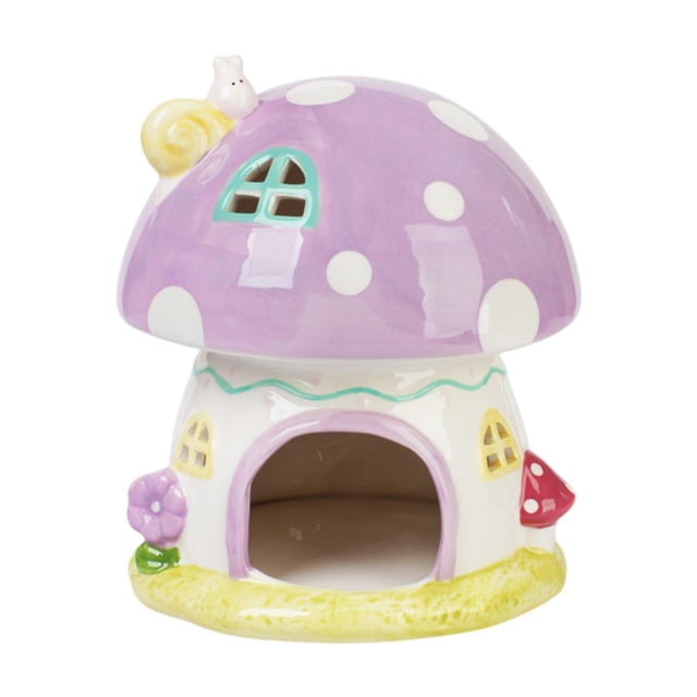 Escondite para hámster, caseta de juego para mascotas pequeñas, casa para hámster resistente, forma de hongo, encantadora Púrpura
