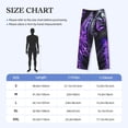 thumbnail image 3 of Yiaed Purple Plant White Tiger Print Men's Lounge Pants, Loose PJ Bottoms, Long Pajama Pants for Men-Medium, 3 of 5