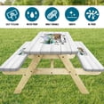 thumbnail image 3 of Picnic Table Cover with Bench Covers, Camper Floral Waterproof Windproof, Fitted Tablecloth with Elastic Edge, Camping Accessories Essentials for Backyard BBQ RV Trip Picnic Outdoor Party 30X60inch, 3 of 8