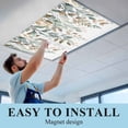 thumbnail image 6 of Green Brown Botanical Fluorescent Light Covers, Farmhouse Eucalyptus Leaves Magnetic Light Covers for Ceiling Lights, Fluorescent Ceiling Shade Filters for Classroom Bedroom Office 4x2Ft x 2PCS, 6 of 8