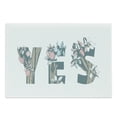 thumbnail image 1 of Yes Cutting Board, Calligraphic Concept of Garden Themed Floral Lettering on a Plain Background, Decorative Tempered Glass Cutting and Serving Board, in 3 Sizes, by Ambesonne, 1 of 2
